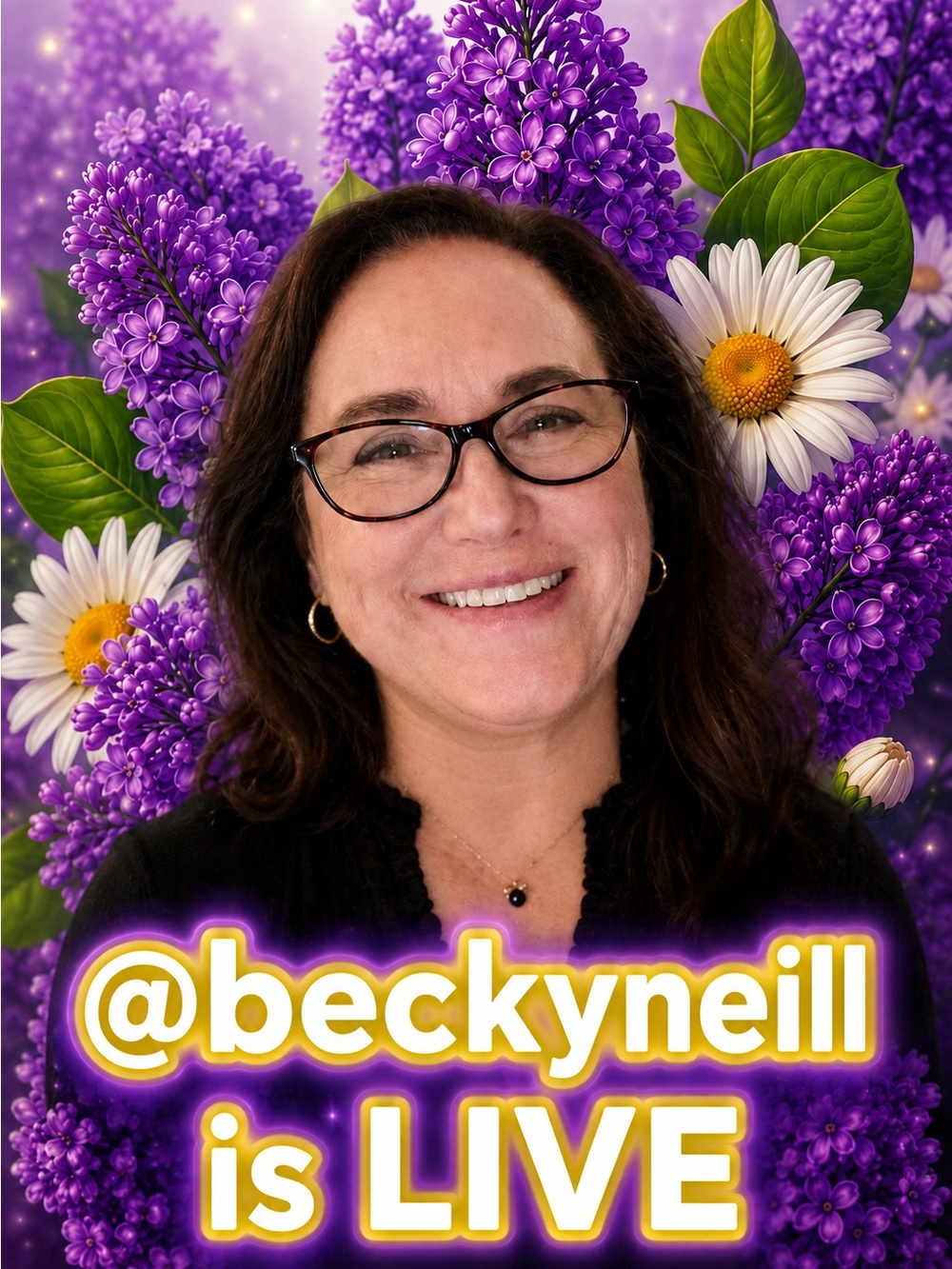 @beckyneill is going LIVE! Like this listing to be notified when I go live 💜🤍💛